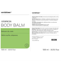 Etykieta balsamu natłuszczającego Atopicin Verdelove 500 ml