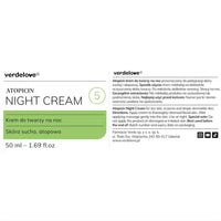 Etykieta kremu na noc Atopicin Verdelove 50 ml