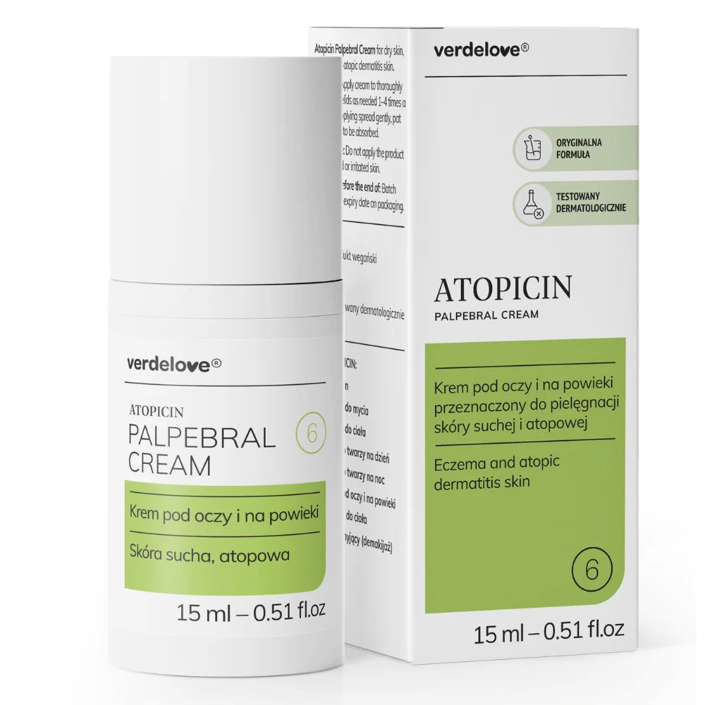 Krem pod oczy i na powieki Atopicin Verdelove 15 ml z opakowaniem