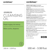 Etykieta olejku myjącego do twarzy Atopicin Verdelove 100 ml