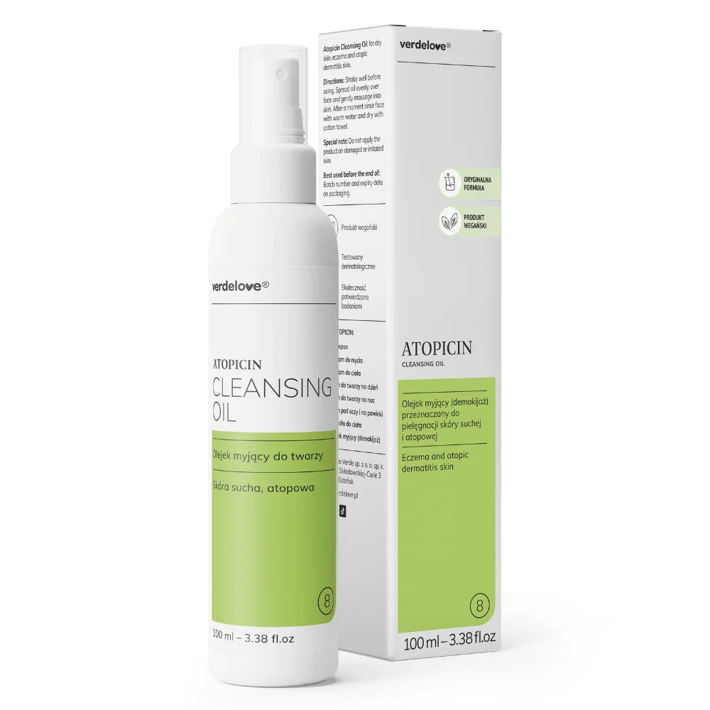 Olejek myjący do twarzy Atopicin Verdelove 100 ml z opakowaniem